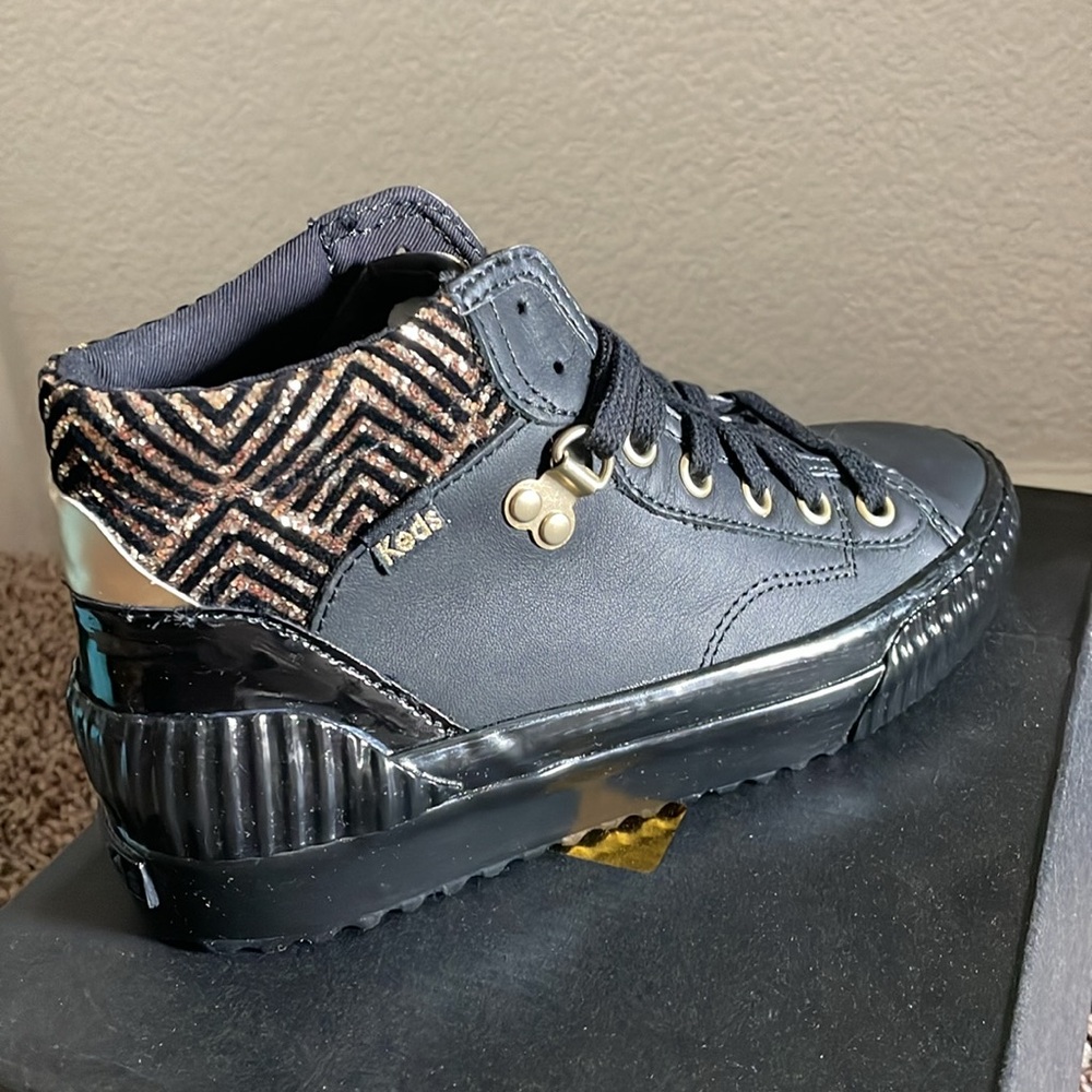 NWT Keds Sneakers Demi Mid TRX Black and Gold